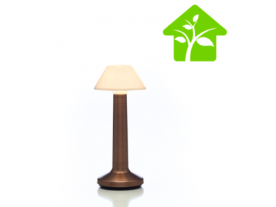 Kit complet ECO votre lampe de table à LED CONIQUE SABLE BRONZE IMAGILIGHTS sans fil avec chargement direct