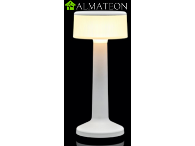 OFFRE PRO ECO avec 8 lampes de table à LED CYLINDRIQUE SABLE BLANC IMAGILIGHTS sans fil à chargement direct + plateau multic