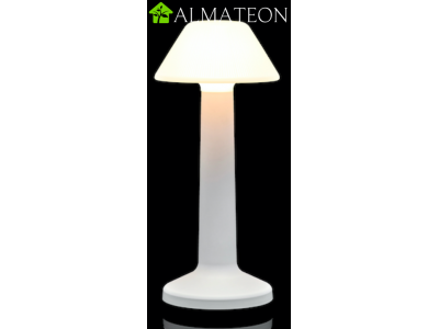 Lampe de table à LED CONIQUE SABLE BLANC IMAGILIGHTS sans fil avec chargement direct