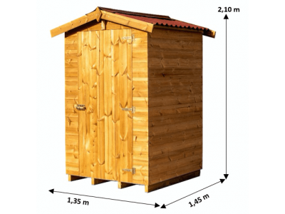 Armoire de jardin 135 x 145 x 210 cm en bois massif THT avec plancher et panneaux de 19 mm HABRITA FORESTA