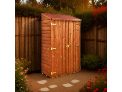 Armoire de jardin 124 x 67 x 199 cm en bois massif multi-usages traité haute température avec panneaux 19 mm HABRITA FORESTA