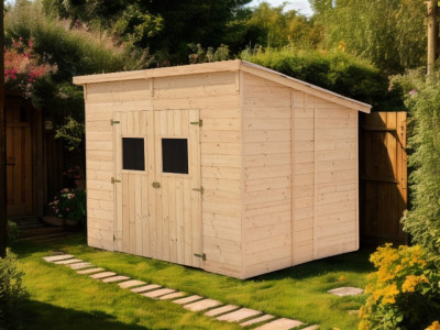 Abri de jardin 5,41 m2 en panneaux 16 mm sans plancher avec double porte HABRITA FORESTA