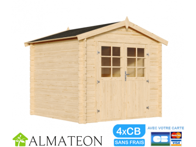 Abri de jardin 4,57 m2 DUTY FREE 248 x 238 x 216 cm en bois d'épicéa certifie pefc Garantie 2 ans LASITA MAJA