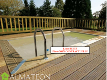 Piscine URBAN POOL 250 x 450 x H140 cm liner beige en bois rectangulaire avec equipements UBBINK