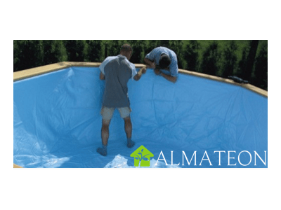 PROMO PRINTEMPS Liner coloris bleu pour votre piscine octogonale allongée  SUNWATER 300 x 490 cm - ALMATEON