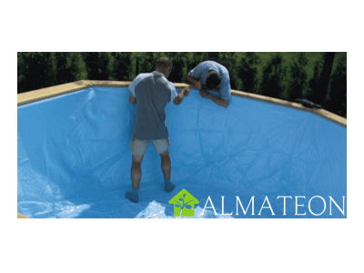 Liner coloris bleu pour votre piscine octogonale allongée SUNWATER 300 x 490 cm
