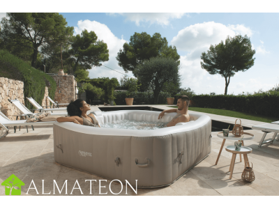 Spa infinite gonflable ELITE 2 places carre ubbink avec 2 couchettes intégrées