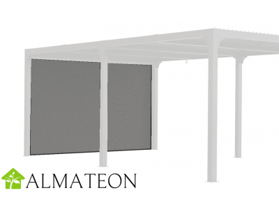 Rideau pour pergola bioclimatique PER 3630 BI et PER 3660 BI avec rail pour côté 3,60 m couleur gris