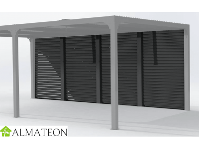 Ventelles aluminium mobiles pour côté 3,60 m pour pergola bioclimatique PER 3630 BI et PER 3660 BI