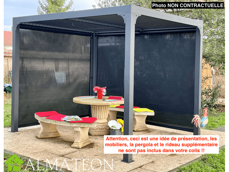 rideau pour pergola bioclimatique