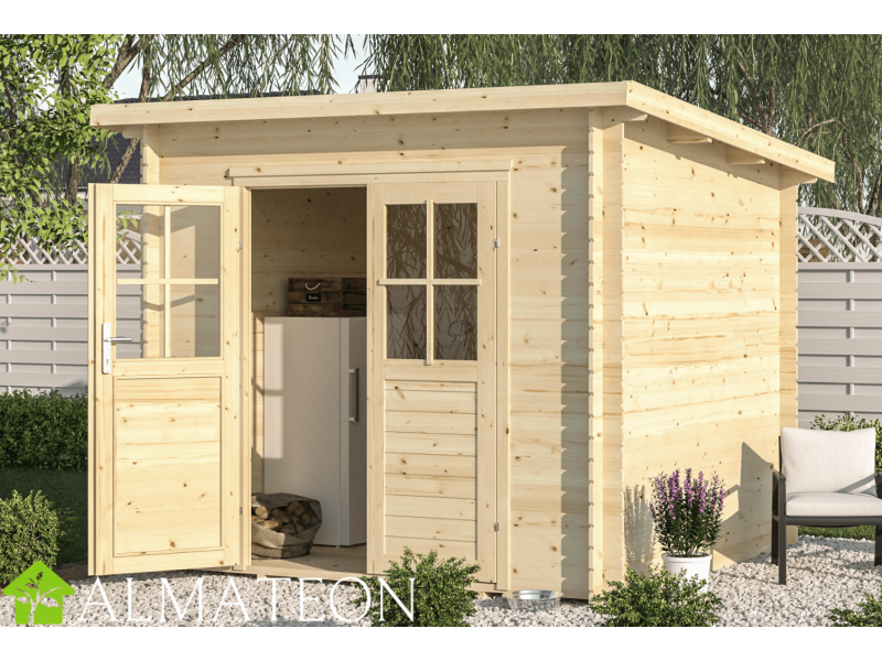 Armoire De Jardin Outsunny En Bois D'Épicéa - 79x43x92cm - Avec Établi Acier Et Étagère - Rangement Extérieur