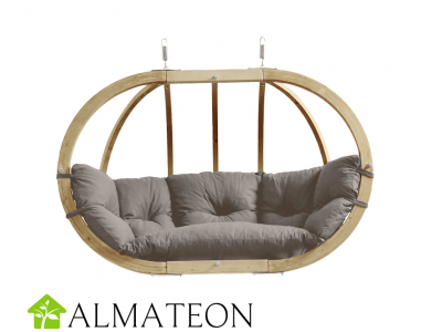 Canape suspendu GLOBO ROYAL CHAIR en bois coloris taupe fabrication Européenne Garantie 2 ans AMAZONAS