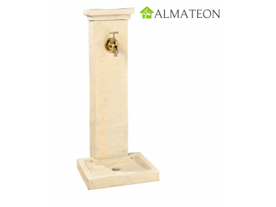 Fontaine borne schiste ton pierre 39 x 31 x 82.5 cm avec robinet