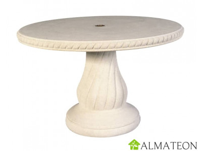 Table en pierre ronde pour salon de jardin 240, diamètre 120 x H76 cm