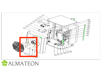 Pale de ventilateur UBBINK pour pompe a chaleur piscine Heatermax Compact 20