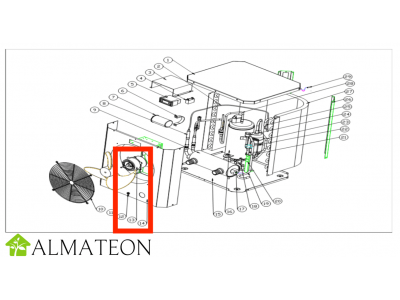Ensemble moteur de ventilateur UBBINK pour pompe a chaleur piscine Heatermax Compact 20