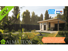 Chalet de jardin GRACE de 8,1+8,1 m2 avec extension incluse L 300 x l 290+292 cm finition naturel PALMAKO