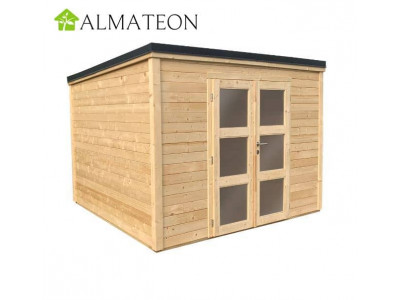 Abri de jardin SHELTY MODERN 8,9m2 en bois épicéa l 347 cm x P 303 x H 221 cm, coloris naturel FOREST STYLE