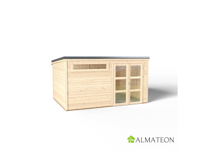 Abri de jardin SHELTY MODERN 10,9m2 en bois épicéa l 406 cm x P 302 x H 221 cm, coloris naturel FOREST STYLE