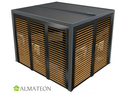 Ventelles aluminium mobiles aspect bois pour côté 3,60 m pour pergola bioclimatique PER 3630 BI et PER 3660 BI