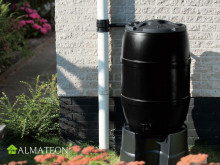 PROMO récupérateur d'eau mural avec couvercle et robinet 100 L noir UBBINK  - ALMATEON