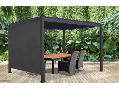 Store déroulant latéral pour pergola bioclimatique motorisée PER 3040 ELEC et PER 3060 ELEC pour côté 3 m couleur gris