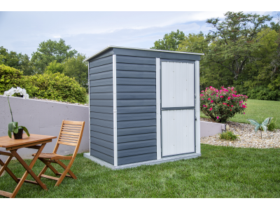 Abri métal 2,35m2 toit 1 pente porte fermière SPACEMAKER SHED IN BOX