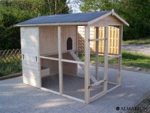 Poulailler Foresta Enclos parc grillagé pour animaux 12 m2 - 7-9 poules -  avec bâche de toit