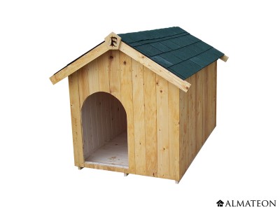 Niche pour chien 110 x 70 x 75 cm CEASAR en bois avec plancher et feutre de toit bitume HABRITA FORESTA