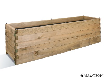 Bac à fleurs rectangulaire en bois Oléa 180 de 252 L