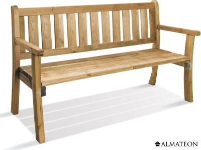 Banc de jardin Philadelphia en pin L150 x lg 67 x H 88 Banc de jardin Philadelphia en pin L150 x lg 67 x H 88
