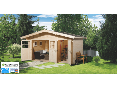 Abri de jardin 5,38 m2 dim 235 x 240 x 226 cm en bois coloris