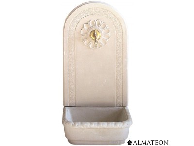 Fontaine murale Valence ton vieilli 49 x 35 x 91 cm avec robinet